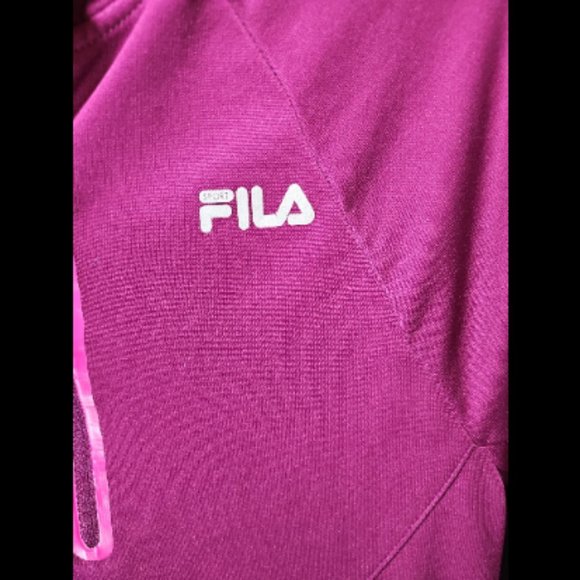 Fila Sport Plum Polyester Fleece Lined Hooded Jacket-Size: Large - Picture 5 of 5